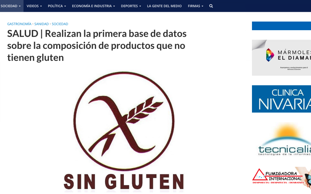 Realizan la primera base de datos sobre la composición de productos que no tienen gluten